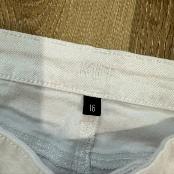 Kut from the Kloth Women’s White Mid-Rise Denim Crop Skinny Jeans Size 16 NWT - Picture 5 of 8